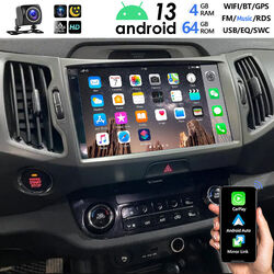 9" 4+64G Android 13 Carplay Für Kia Sportage 2010-16 Autoradio GPS WIFI RDS +KAM