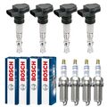 4x ERA Zündspule +4x BOSCH Zündkerze Doppelplatin für Audi TT 8N3 1.8 T 8N9 VW