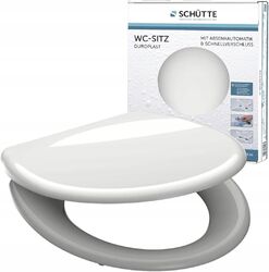 S29 SCHÜTTE WC-Sitz Duroplast, Toilettensitz mit Absenkautomatik und Schnellvers