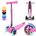 Roller Kinder Kick Scooter 3 Rad 3-6 Jahre LED klappbar höhenverstellbar pink