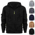 Herren Sweatjacke mit Kapuzen Fleece Jacke Kapuzenjacke Sportjacke Wintermantel