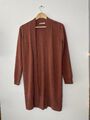 WOOLOVERS Burnt Orange Merino Wool & Cashmere Open Long Cardigan - Gr. XS