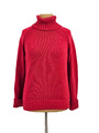 ESPRIT Gr.XL toller Pullover rot mit Rollkragen Grobstrick 100% Baumwolle