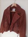 Esprit Damen Lederjacke Gr. 38, Braun, wie neu