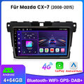 Carplay Android 13 Für Mazda CX-7 2008-2015 Autoradio GPS NAVI SWC USB DAB 4+64G