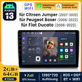 Android 13 CARPLAY Autoradio 64GB für für Fiat Ducato 2006-2021Citroën Jumper II