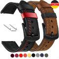 Echtleder Uhrenarmband Universell 20 22 mm Ersatzband mit Ziernaht Armband Uhr