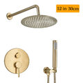 Unterputz Duscharmatur Set Gold Regendusche Duschsystem Duschset mit Handbrause