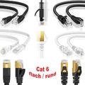 CAT 6 Netzwerkkabel Patchkabel Flachkabel RJ45 PC LAN Kabel Ethernet DSL Rund