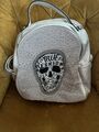 DAMEN TASCHE TOTENKOPF SKULL SHOPPER SCHULTERASCHE RUCKSACK Leder Optik Glitzer