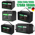 12V 180Ah 120Ah 100Ah 50Ah LiFePO4 Akku Lithium Batterie BMS für Solar Off-grid