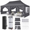 3x3/3x6m Pavillon Stabil Gartenpavillon Pop Up Anti-UV Pavillion mit Seitenteile