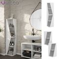 Badregal Benno 2er Set, 31,6 x 70,5 cm, Weiß, 3 Ablagen, Badezimmer Vicco