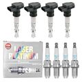 4x VALEO Zündspule +4x BOSCH Zündkerze Laser Platinum für Renault Megane III