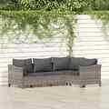 Garten Lounge Set Gartenmöbel Sitzgruppe Sofa 5-tlg. Grau Poly Rattan vidaXL