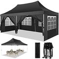 Pavillon 3x3/3x6m Wasserdicht Gartenzelt Faltpavillon Pop Up Partyzelt Festzelt