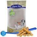 50 Kauknochen 7 cm Rinderhaut ca. 25 g Hundefutter Rind Lyra Pet® +Ballschleuder