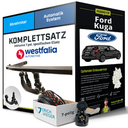 Anhängerkupplung WESTFALIA abnehmbar für FORD Kuga +E-Satz Kit NEUTIPP - Die Montage ab 449,- Euro gleich mitbestellen!