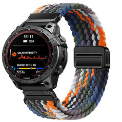 Quickfit Armband Magnet Nylon Loop Für Garmin Fenix 7/7X 6/6X Pro/5/5X Plus/3HR