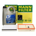 MANN Filterset + 5L ORIGINAL 5W30 Motoröl für OPEL ASTRA G H ZAFIRA A 1.4-2.0