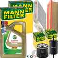 MANN INSPEKTIONSPAKET+4L CASTROL 5W-40 ÖL passend für RENAULT CLIO 3 DACIA 1.2