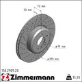 2x Zimmermann 150.2905.20 Bremsscheibe für BMW 3 1 4 F20 F21 F30 F80 F31 F34 F3