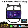  9'' Android13 Autoradio GPS Navi WIFI 4G BT DAB 128GB Für PEUGEOT 206 2001-2008