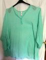 Herrlich luftige Crinkle Tunika Bluse Shirt Longshirt -mintgrün -Gr.54-sheego