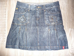 Esprit Jeans Falten Rock dunkel blau Gr. 36