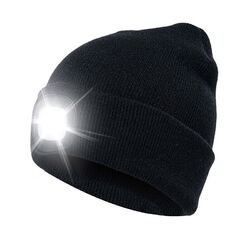 Wintermütze warme Mütze Strickmütze mit LED Licht aufladbar USB Beanie