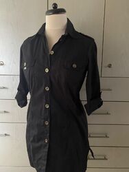 BOYSEN’S* Hemdbluse* Longshirt* Military Style* Heine* Schwarz* 