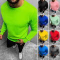 Sweatshirt Langarmshirt Rundhals Pullover Classic Unifarben Basic Herren OZONEE