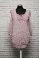 180 N72 ESPRIT Damen Bluse Tunika Gr. 36 weiß grau rosa Muster 3/4 Arm Dehnbund