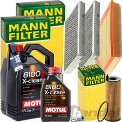 MANN INSPEKTIONSPAKET+6L MOTUL 5W-30 ÖL passend für BMW 5er E60 E61 163+177PS