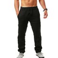 Herren❤Sommer Leinenhose Freizeit Stoffhose Kordelzug Fitness Lose Jogginghosen