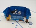 🐈 3D POP UP Karte Cats On A Sofa 