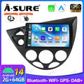 DAB+ 64G Android 14 Autoradio Für Ford Focus 1998-2003 Apple Carplay Navi GPS BT