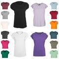 Build Your Brand Ladies` Extended Shoulder Tee BY021 Oversized T-Shirt lang 5XL