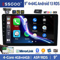 DAB+ 9'' 2DIN 4+64G Autoradio Android 13 Carplay BT GPS NAVI WIFI RDS USB Kamera