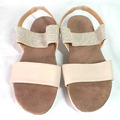 Yours bequeme Sandalen beige nude silber Nieten Riemchen-Flats UK Größe 7