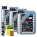 Motoröl 5W30 LIQUI MOLY Top Tec 4600 3L +MANN Ölfilter +Spülung