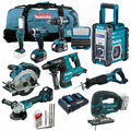 Makita Set 2x18V Akku Kombihammer DHR280 Winkelschleifer DGA513 DHP484 DJR186