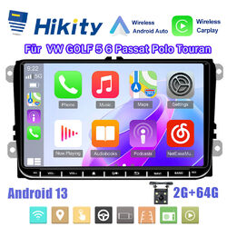 9" 64GB Android 13 Carplay Autoradio GPS Navi für VW GOLF 5 6 Passat Polo Touran