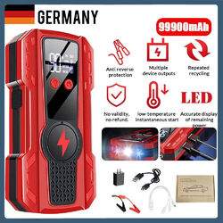 99900mAh Auto Starthilfe Jump Starter KFZ Powerbank 1000A Ladegerät Booster 12V