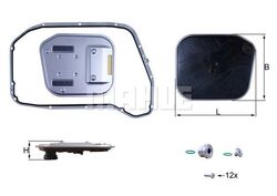 Hydraulik Filter Automatikgetriebe Knecht für Audi Q5 + Van + A5 08-18 Hx189Kit