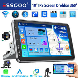 32G Android 13 Carplay Autoradio GPS Navi 1 DIN WIFI 360° Drehbar Bildschirm KAM