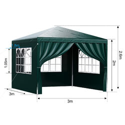 Pavillon 3x3/3x4/3x6m Wasserdicht Faltpavillon Partyzelt Gartenzelt UV Schutz DE