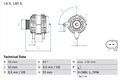 Bosch Lichtmaschine Generator für Audi A1 A3 Skoda Fabia 2008-2016 0986080600