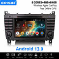 64GB Android 13 DAB+ Autoradio NAVI CarPlay CD Mercedes BENZ C/G/CLC Klasse W203