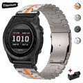 Quick Fit Titan Metall Armband für Garmin Fenix 7X 6X Pro 5X Plus 3HR Tactix Pro